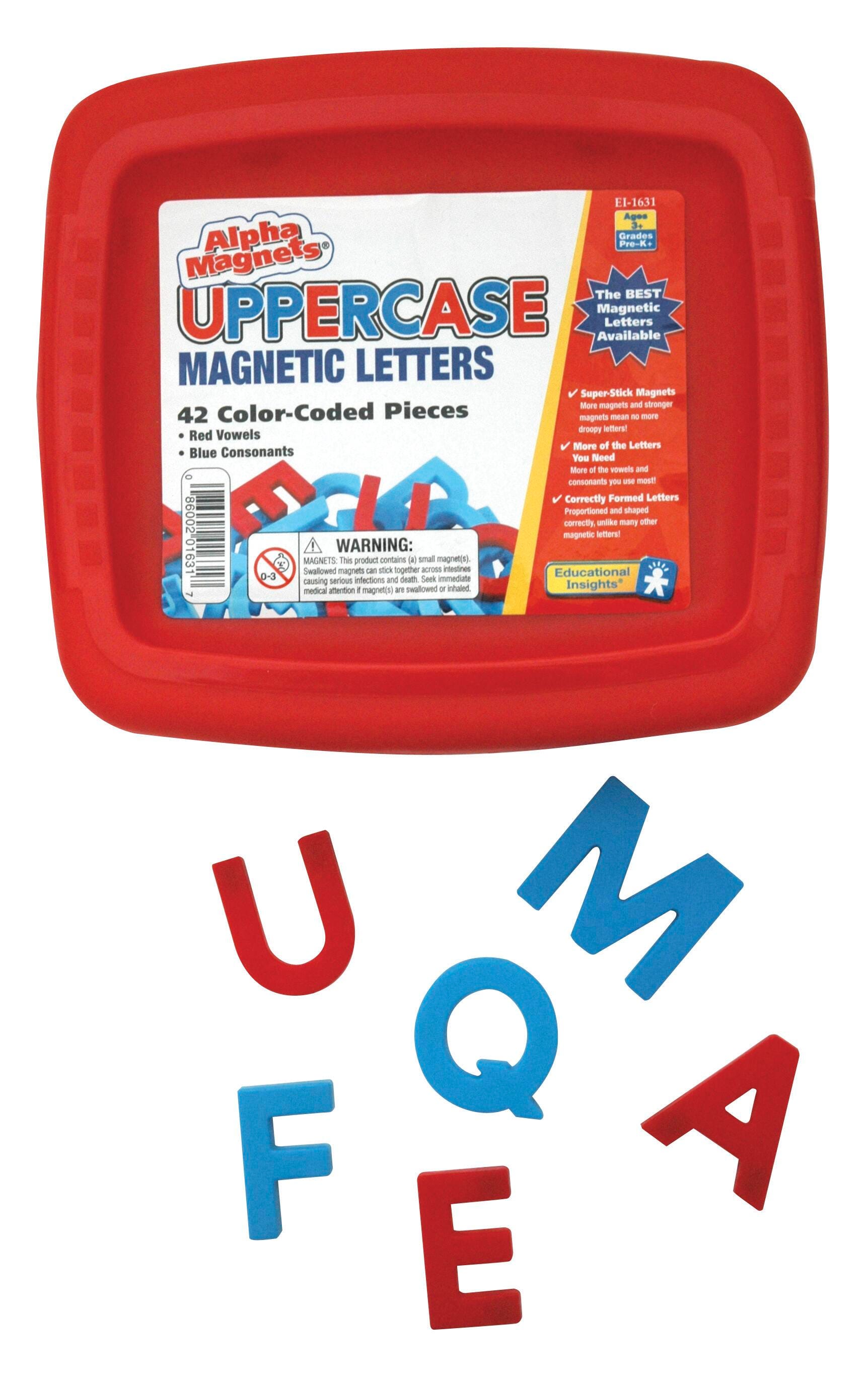 Educational Insights Uppercase Alphamagnets, Red and Blue, 42 Pieces 070617